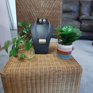 my handmade customized three stone jewelry sets together